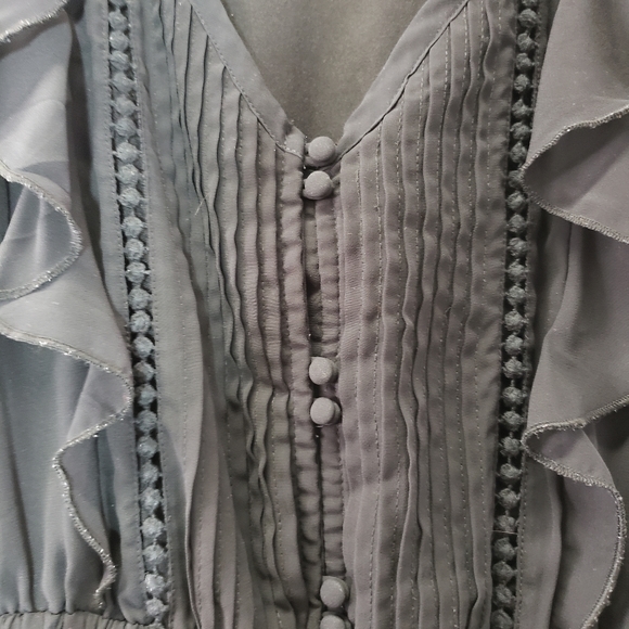 Abercrombie & Fitch Dress Ruffle Sleeves Size L - Picture 6 of 7